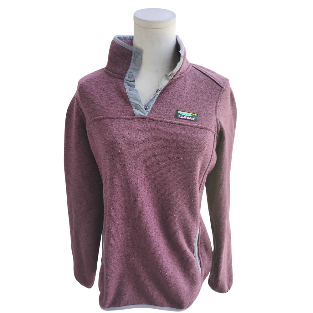 LL Bean Purple 1/4 Zip Pullover Size Small